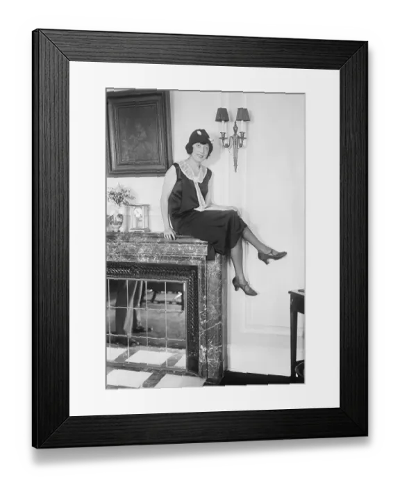 Framed Print : Mabel Normand Sitting on Mantel