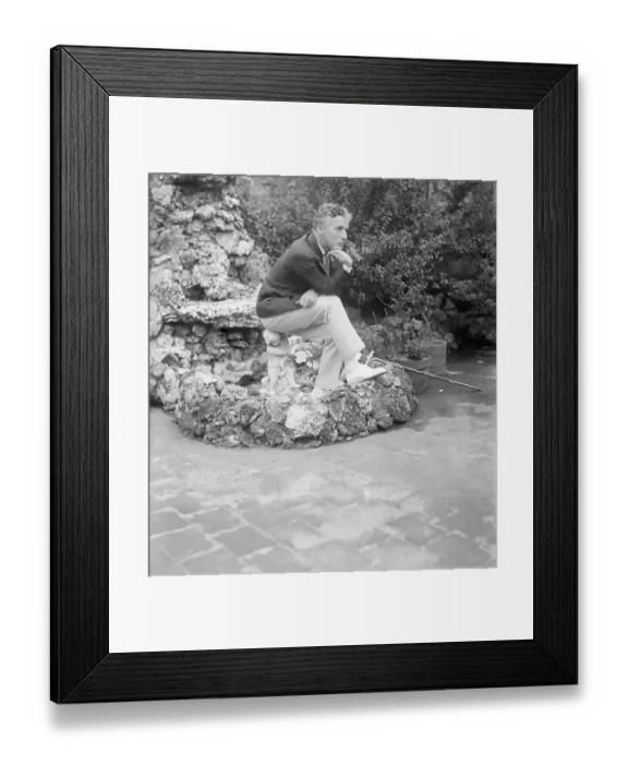 Framed Print : Charlie Chaplin in Deep Thought Framed Print : Charlie Chaplin in Deep Thought