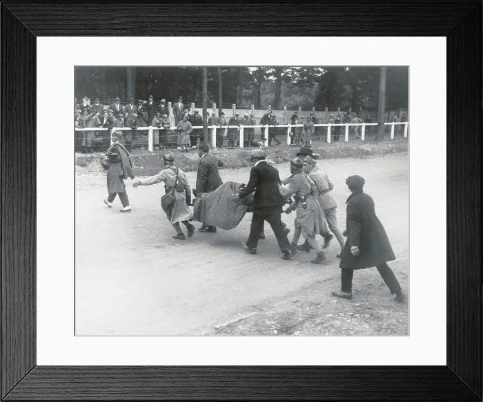 Framed Print : Antonio Ascari's Body Being Removed Framed Print : Antonio Ascari's Body Being Removed