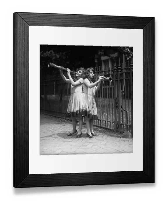 Framed Print : Siamese Twins Playing Clarinets Framed Print : Siamese Twins Playing Clarinets