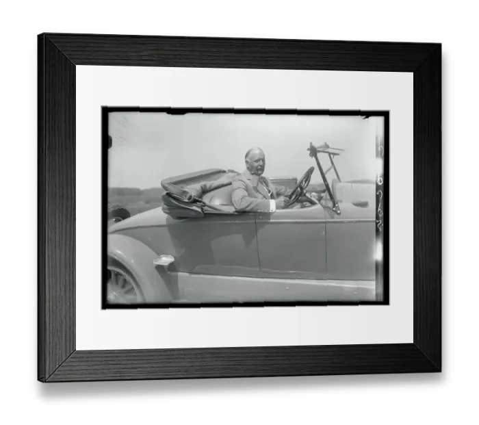 Framed Print : T. Suffern Taylor Sitting in His Lincoln Framed Print : T. Suffern Taylor Sitting in His Lincoln
