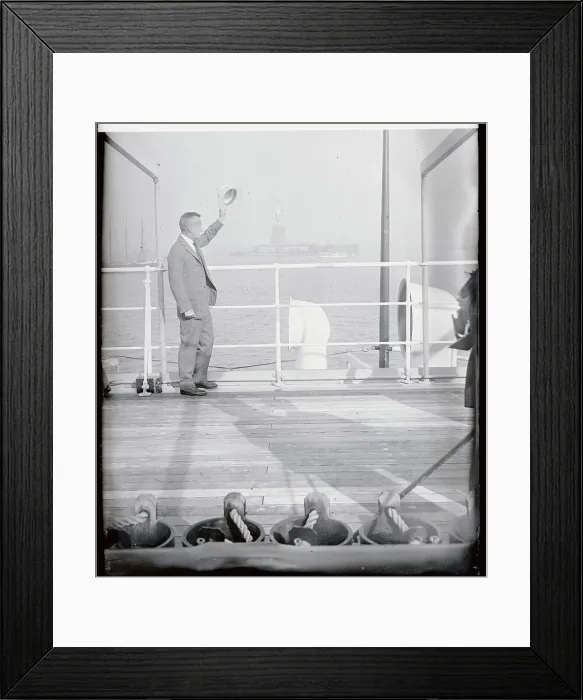 Framed Print : Lincoln Ellsworth Waving Aboard Ship Framed Print : Lincoln Ellsworth Waving Aboard Ship