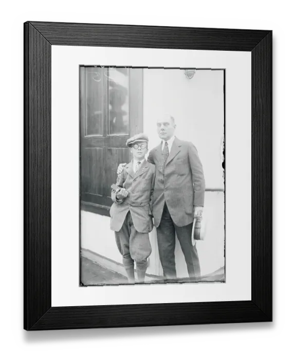 Framed Print : John Harmon and Son Aboard Boat Framed Print : John Harmon and Son Aboard Boat