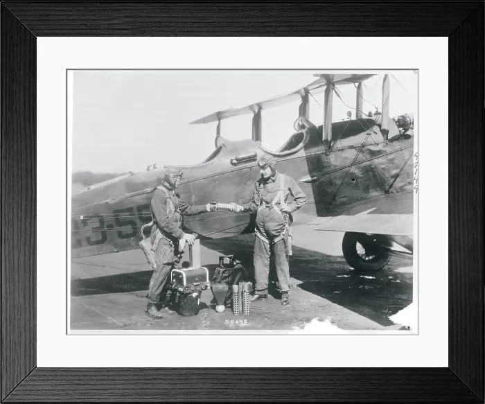 Framed Print : Pilots Meeting In Front Plane Framed Print : Pilots Meeting In Front Plane