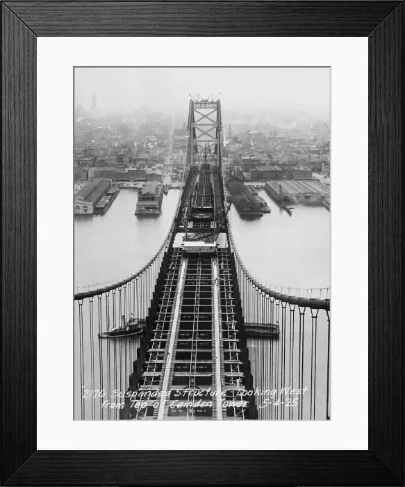 Framed Print : View of Camden Suspension Bridge