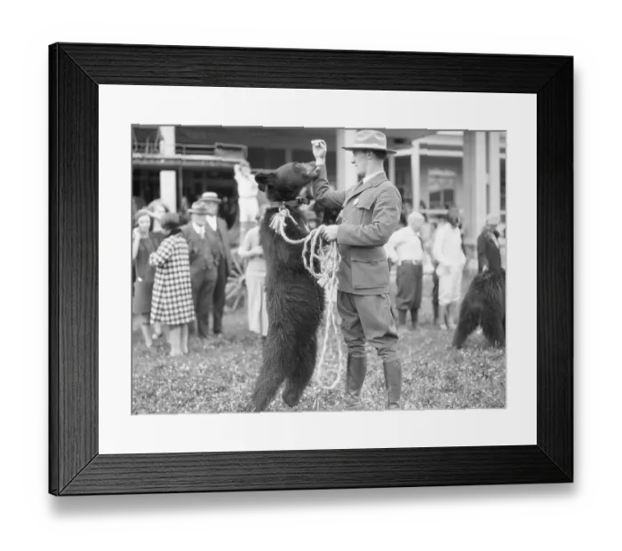 Framed Print : Park Ranger and Bear Framed Print : Park Ranger and Bear