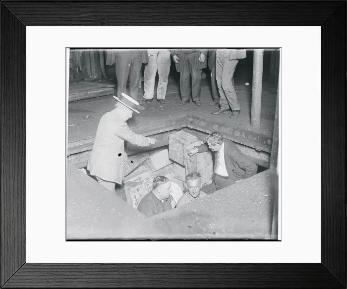 Framed Print : Inspectors Discovering Contraband Rum