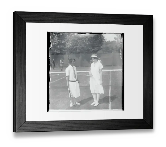 Framed Print : Mary K. Browne and Helen Wills on Tennis Court