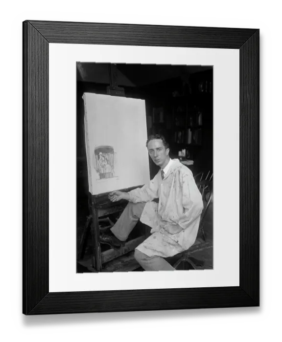 Framed Print : Norman Rockwell Sitting at His Easel