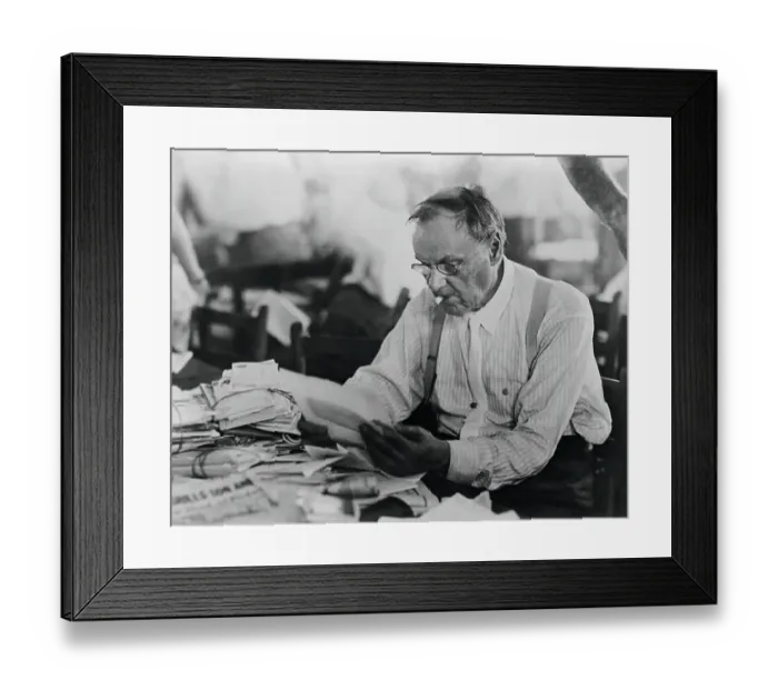 Framed Print : Clarence Darrow Reading Mail Framed Print : Clarence Darrow Reading Mail