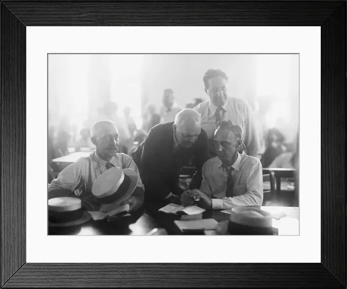 Framed Print : John T. Scopes Conferring with Others During Trial Framed Print : John T. Scopes Conferring with Others During Trial