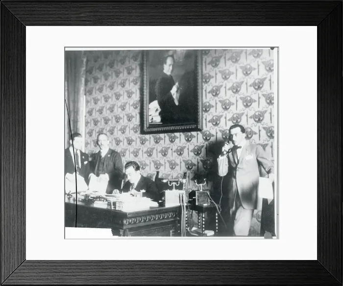 Framed Print : Roberto Farinacci Working in His Office Framed Print : Roberto Farinacci Working in His Office