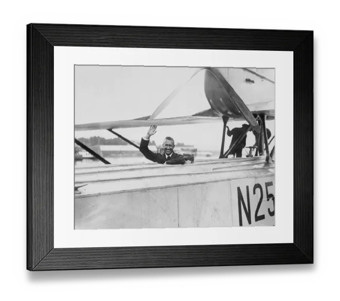 Framed Print : Lincoln Ellsworth Waving to the Crowds Framed Print : Lincoln Ellsworth Waving to the Crowds