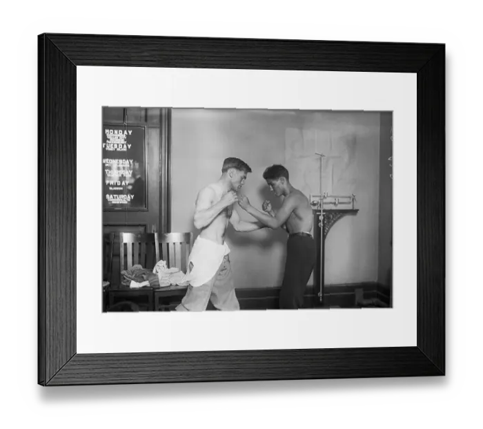 Framed Print : Jimmy Goodrich Posing in Boxing Stance with Stand Loayza Framed Print : Jimmy Goodrich Posing in Boxing Stance with Stand Loayza