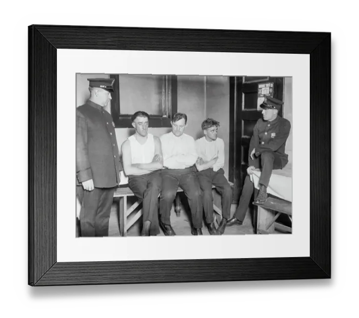 Framed Print : Police Officers Guarding Prisoners Framed Print : Police Officers Guarding Prisoners