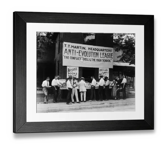 Framed Print : Anti-Evolution League Book Sale Framed Print : Anti-Evolution League Book Sale