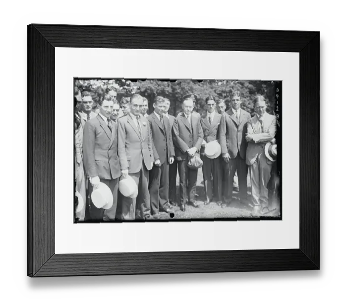 Framed Print : President Coolidge Posing with Track Athletes Framed Print : President Coolidge Posing with Track Athletes