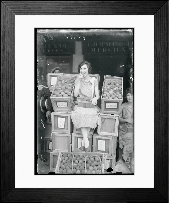 Framed Print : Woman Eating a Peach Framed Print : Woman Eating a Peach