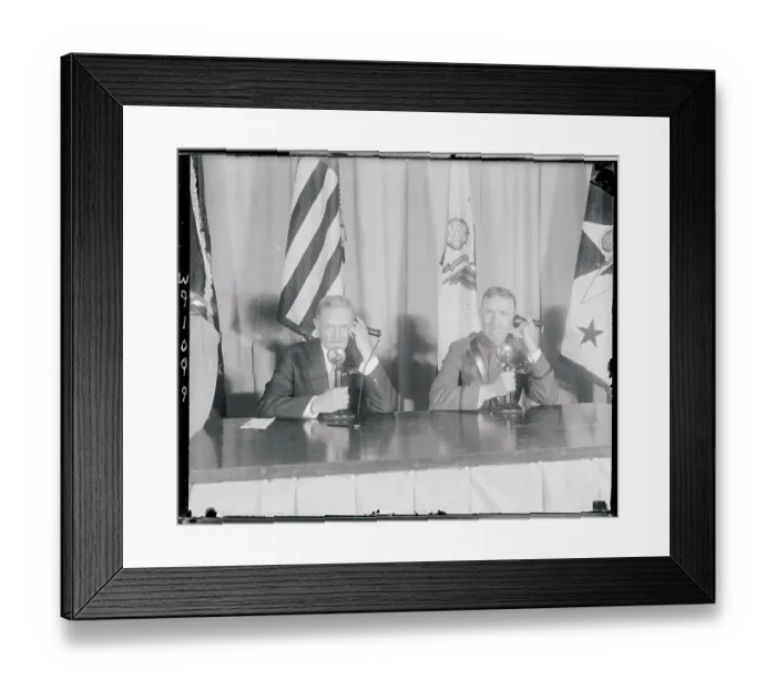 Framed Print : Frank Hines and John Pershing Talking on Telephones Framed Print : Frank Hines and John Pershing Talking on Telephones
