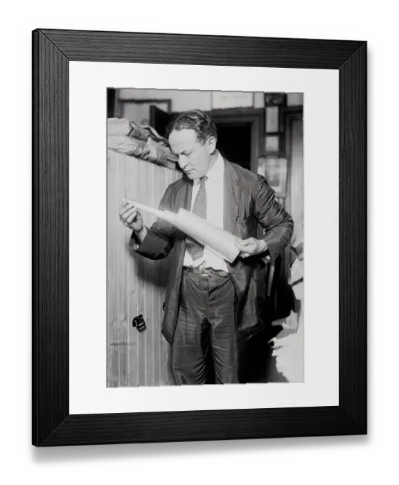 Framed Print : Houdini holding Collapsible Trumpet