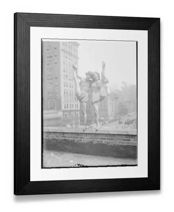 Framed Print : Jeannette Gilmore and Virginia Martin Holding Legs High Framed Print : Jeannette Gilmore and Virginia Martin Holding Legs High
