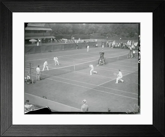 Framed Print : View of Doubles Tennis Match Framed Print : View of Doubles Tennis Match