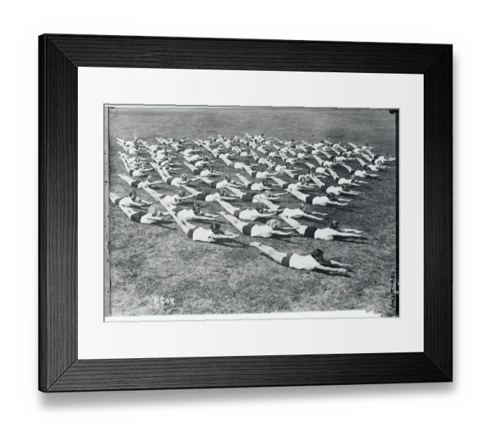 Framed Print : German Students Exercising Framed Print : German Students Exercising