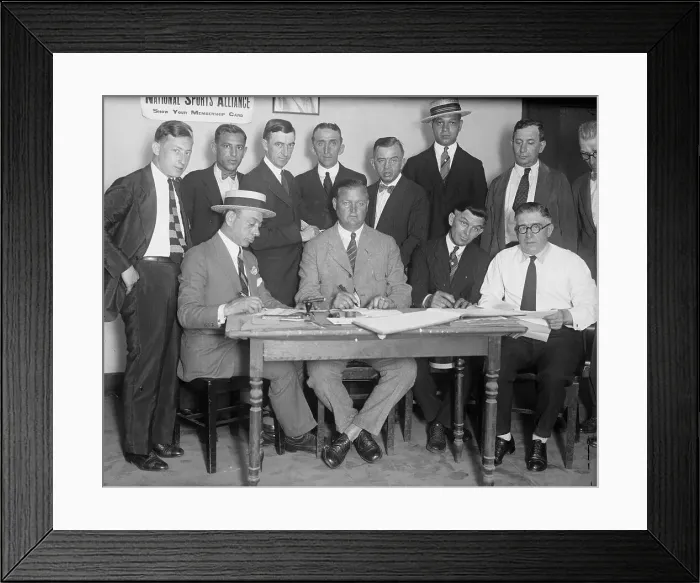 Framed Print : Boxers signing Agreement Framed Print : Boxers signing Agreement