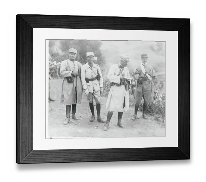 Framed Print : French Colonel Gambaryy and Staff Conversing Framed Print : French Colonel Gambaryy and Staff Conversing