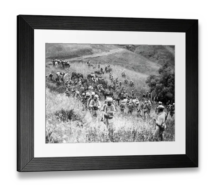 Framed Print : Armed Algerian Soldiers Cross Field Framed Print : Armed Algerian Soldiers Cross Field