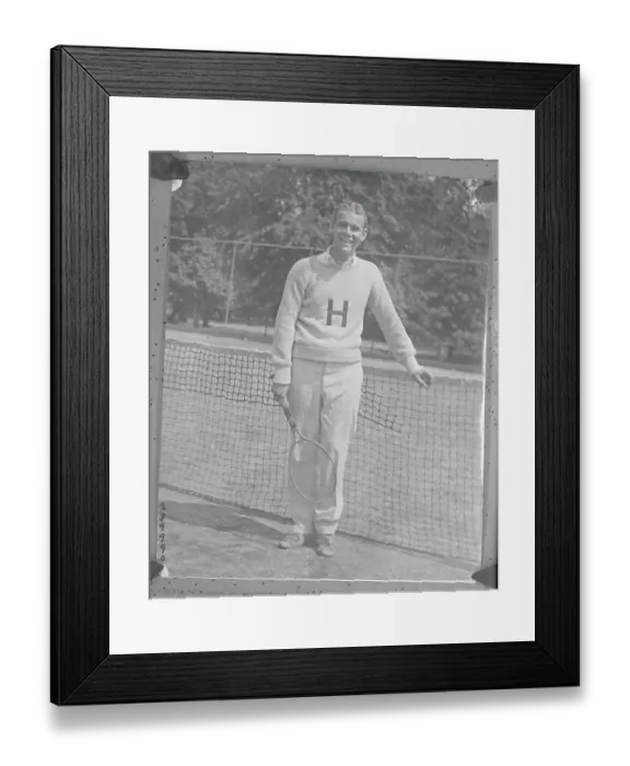 Framed Print : Tennis Player Leaning on Net Framed Print : Tennis Player Leaning on Net