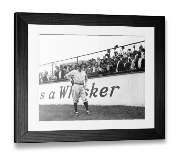Framed Print : Babe Ruth and Cheering Crowd Framed Print : Babe Ruth and Cheering Crowd