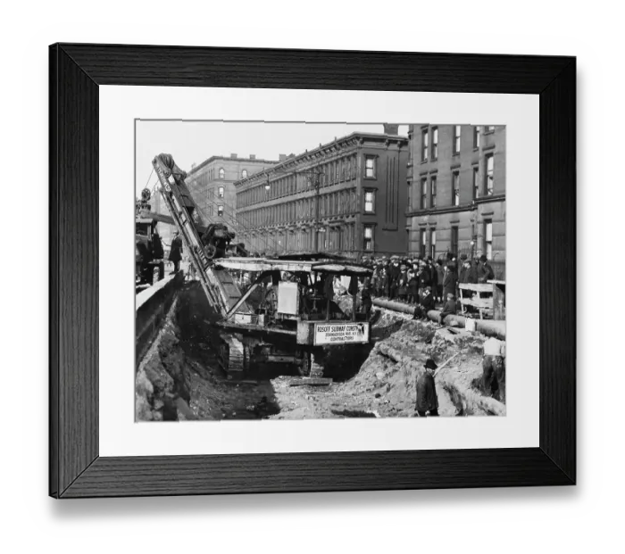 Framed Print : Washington Heights Subway Extension. 1925