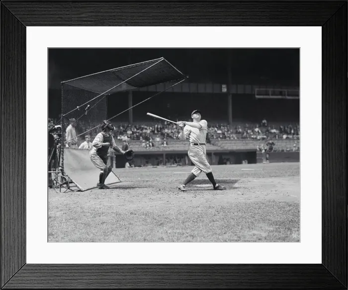 Framed Print : Babe Ruth in Baseball Batting Action Framed Print : Babe Ruth in Baseball Batting Action