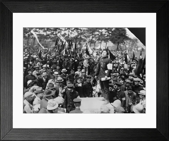 Framed Print : Labor Day Demonstration Crowd Framed Print : Labor Day Demonstration Crowd