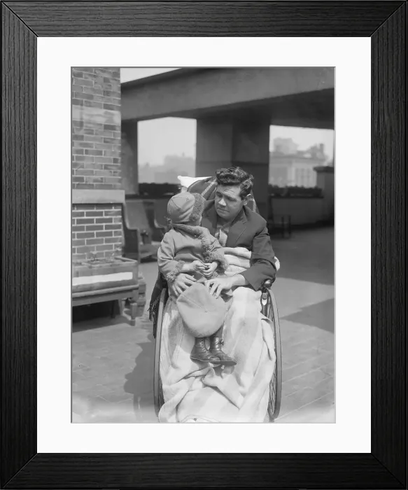 Framed Print : Babe Ruth Holding His Daughter