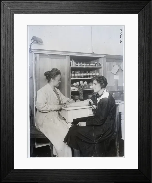 Framed Print : Telephone Operorator Having Pulse Taken