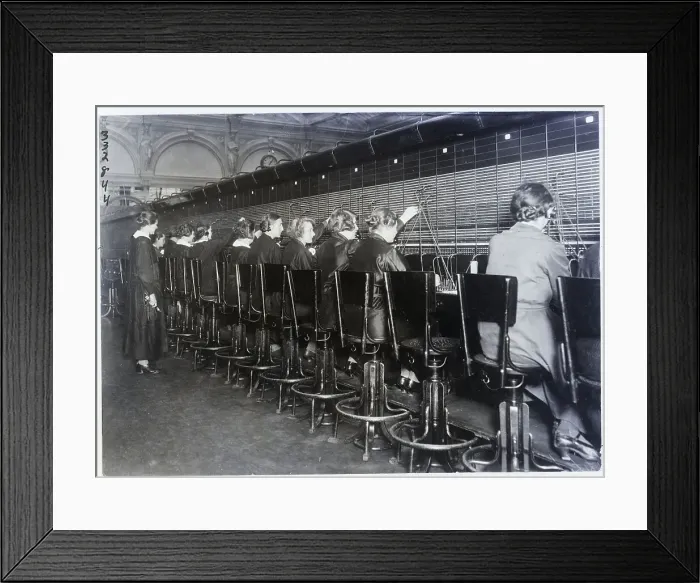 Framed Print : Telephone Swichboard, Women Working On Framed Print : Telephone Swichboard, Women Working On