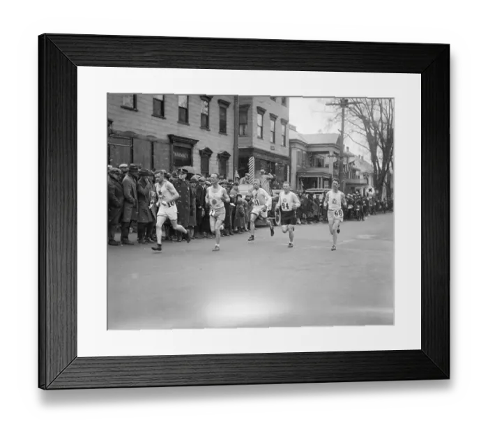 Framed Print : Clarence DeMar Running Boston Marathon Framed Print : Clarence DeMar Running Boston Marathon