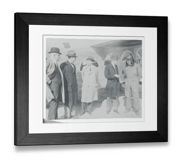 Framed Print : William B. Mayo, W.C. Stout, Edsel Ford, Henry Ford, and pilot Hamilton