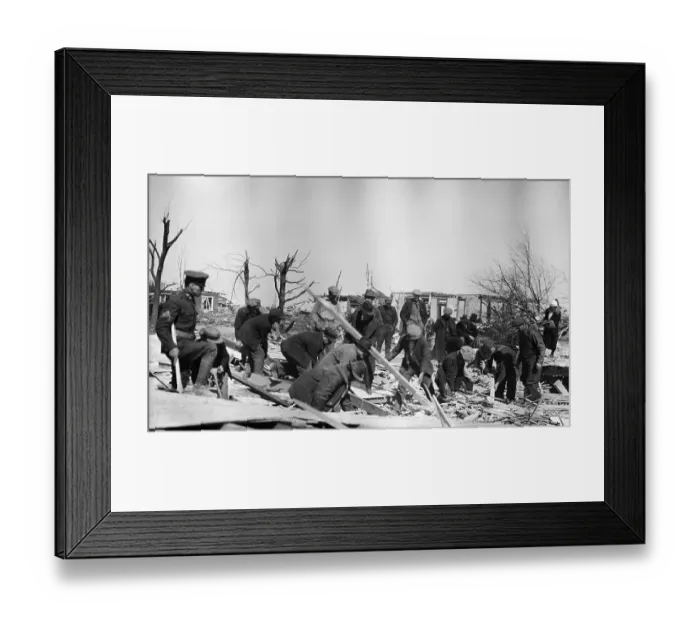 Framed Print : Searching For Bodies After Tornado Hit Indiana 1925 Framed Print : Searching For Bodies After Tornado Hit Indiana 1925