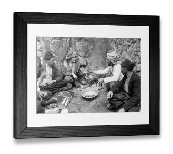 Framed Print : Marguerite Harrison with Bakhtiari Men Framed Print : Marguerite Harrison with Bakhtiari Men