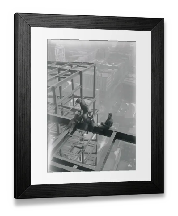 Framed Print : Workers Building High Rise Framed Print : Workers Building High Rise