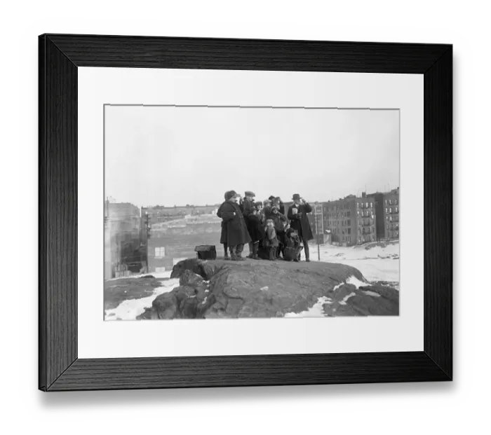 Framed Print : Youths, Man Look @ Eclipse W / Eye Protect
