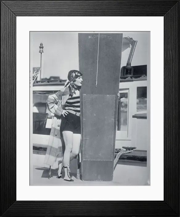 Framed Print : Pauline Starke With Her Surfboard Framed Print : Pauline Starke With Her Surfboard