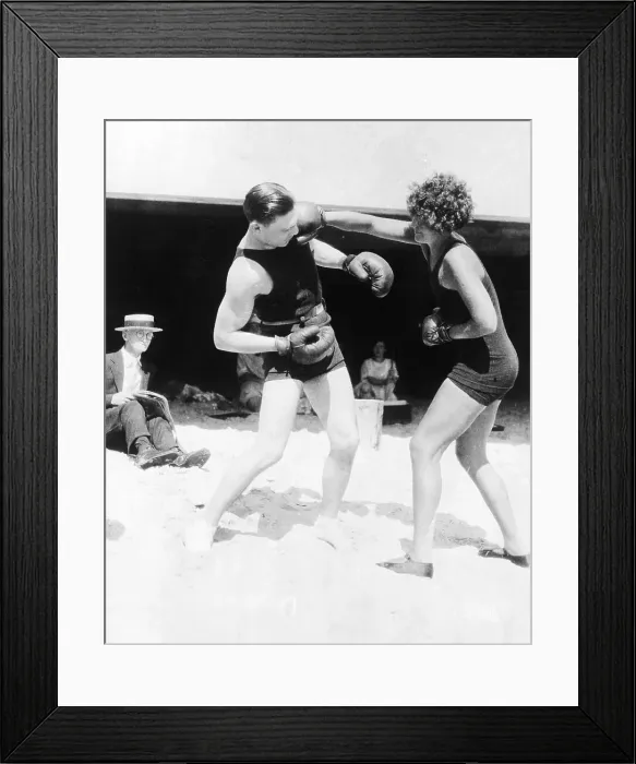 Framed Print : Harry Greb and Woman Box On The Beach Framed Print : Harry Greb and Woman Box On The Beach