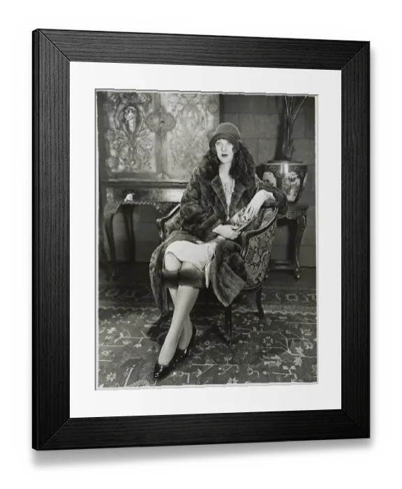 Framed Print : Dorothy Mackaill Wearing Fur Topped Stockings Framed Print : Dorothy Mackaill Wearing Fur Topped Stockings