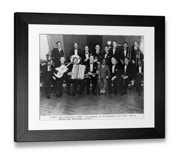 Framed Print : Louis Armstrong with His Chicago Band Framed Print : Louis Armstrong with His Chicago Band