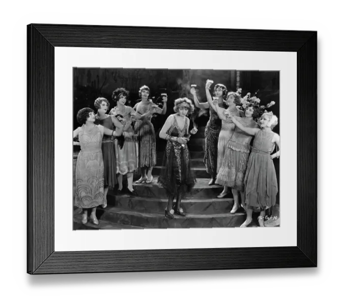 Framed Print : Flapper-Type Girls Toast; On Steps Framed Print : Flapper-Type Girls Toast; On Steps