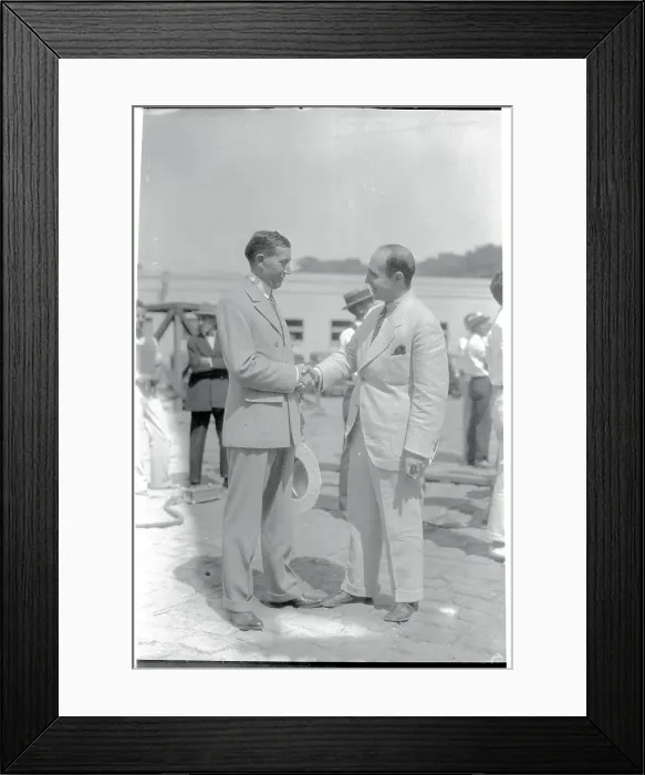 Framed Print : Will Hays Shaking Hand with Dimitri Buchowetzki Framed Print : Will Hays Shaking Hand with Dimitri Buchowetzki